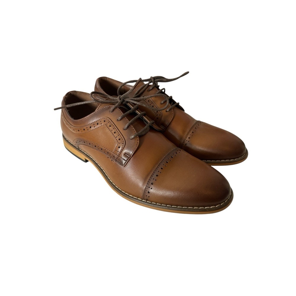 Stacy Adams Dickinson Mens 6M Leather Cap‎ Toe Oxfords Cognac Career Designer
